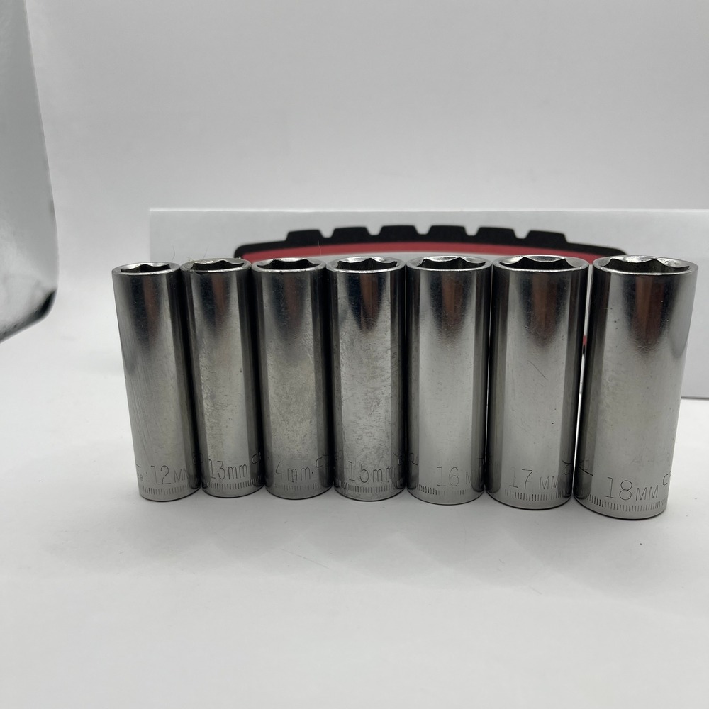 Craftsman 7pc Metric Deep Socket Set 12mm-18mm 3/8 Drive 6-Point Made in USA